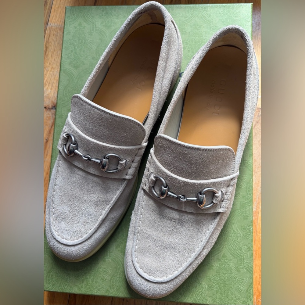 Gucci Horsebit Loafers Suede Oatmeal 8M/9.5W - Picture 5 of 9